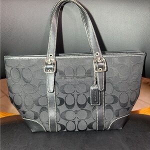 Coach Black Monogram Handbag COACH Small Satchel Handbag Great condition